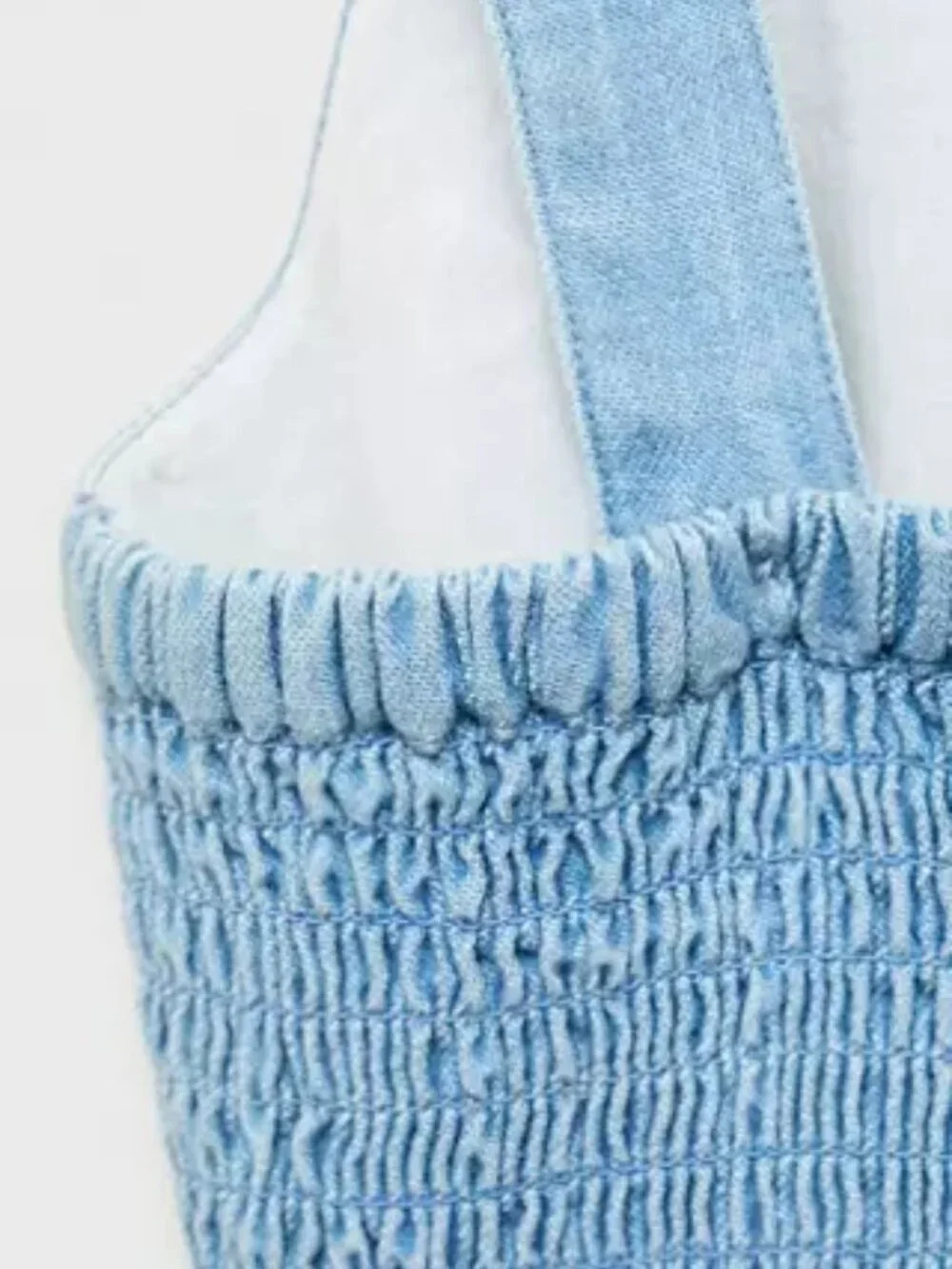 NEW Mango Kids Denim Embroidered Floral Jumper Bib Shorts Outfit Sz 11 or 12